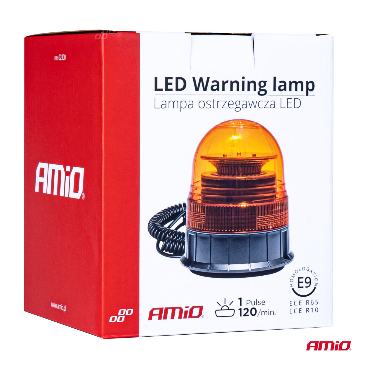 Varoitusvalo W02M Magnetic R65 R10 39LED 12/24 V IP56 AMIO-02300