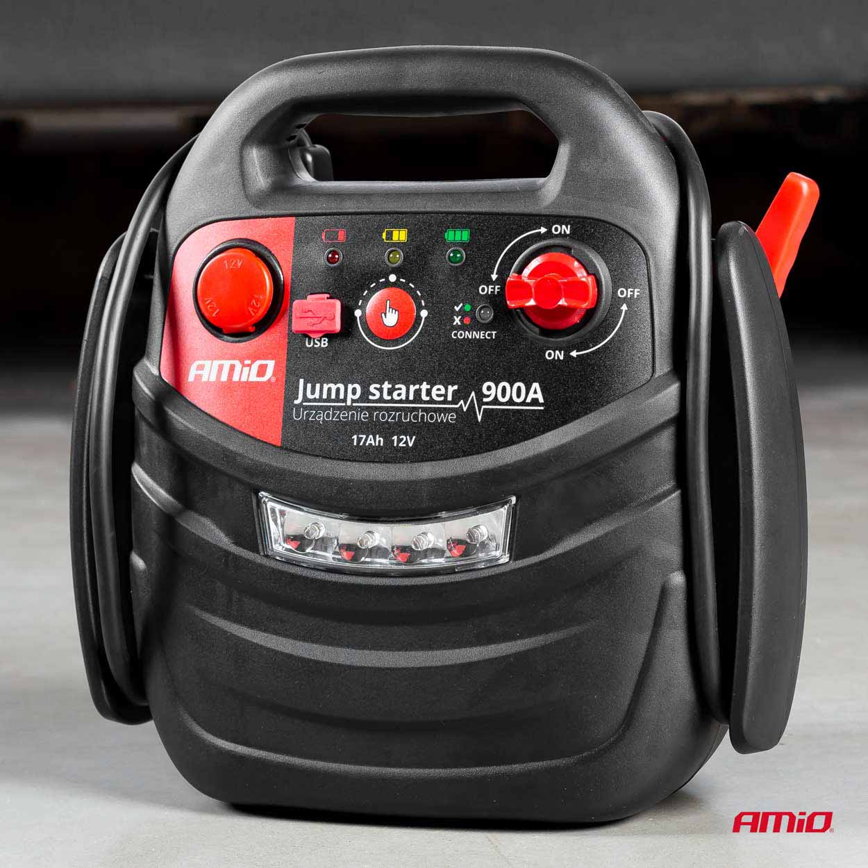 AMiO 4-in-1 käynnistysapu, 12V 17Ah 900A JS01