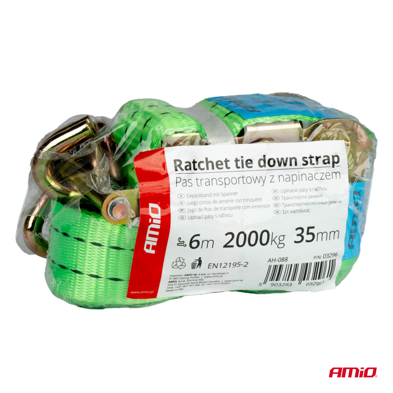 Kuljetinrulla kiristimellä 2000kg 38mm 6m