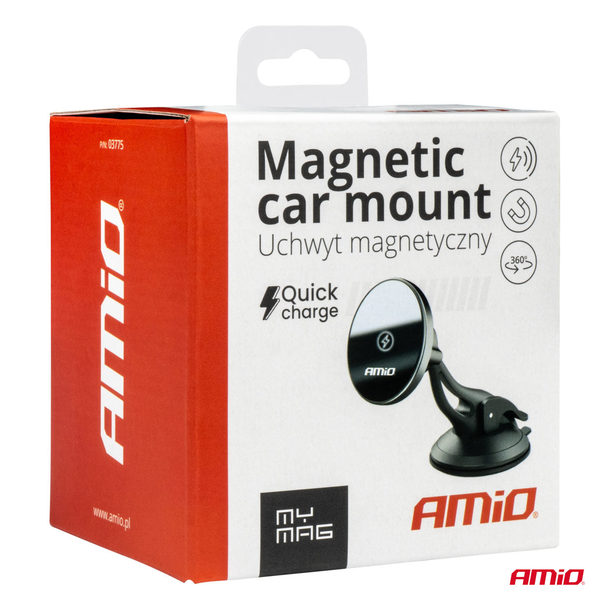 Imukuppikiinnitteinen puhelinteline langattomalla laturilla My Mag 15W AMIO-03775