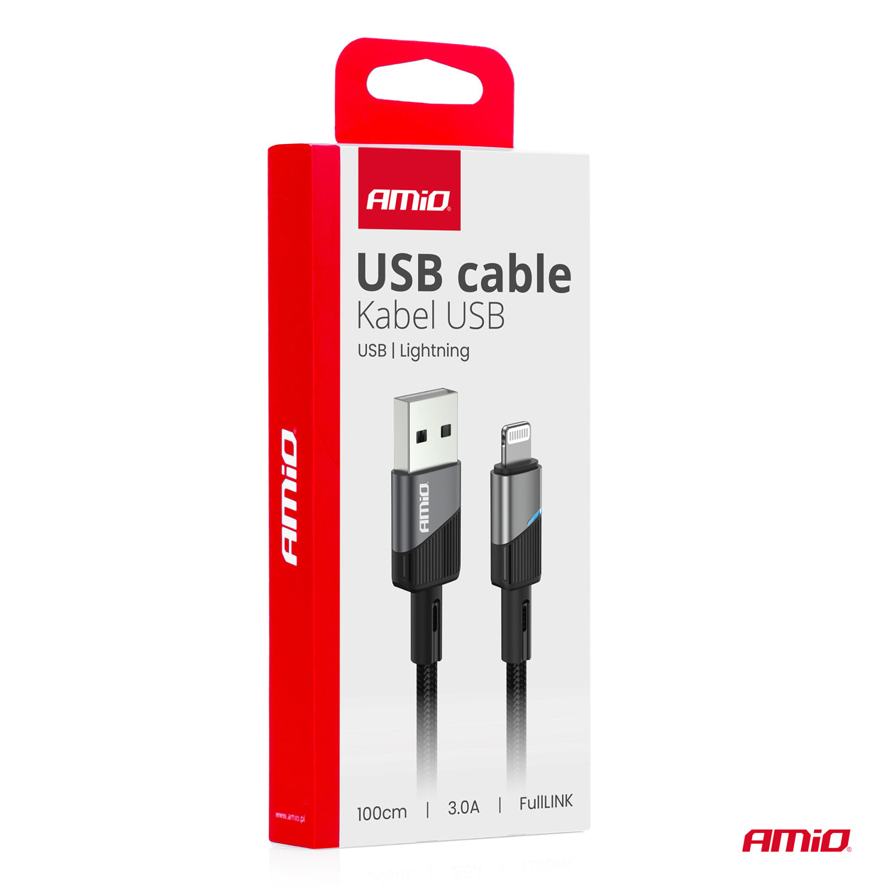 Cafule USB Lightning -kaapeli 3A 100cm FullLINK AMIO-03925