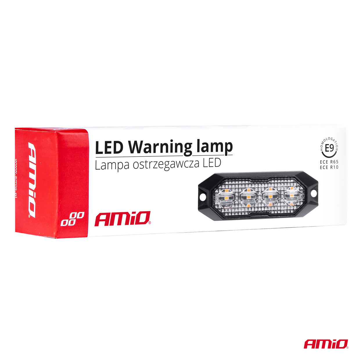 Matalaprofiilinen vilkkuvalo 3x3W LED R65 R10 12/24V IP67 AMIO-03929