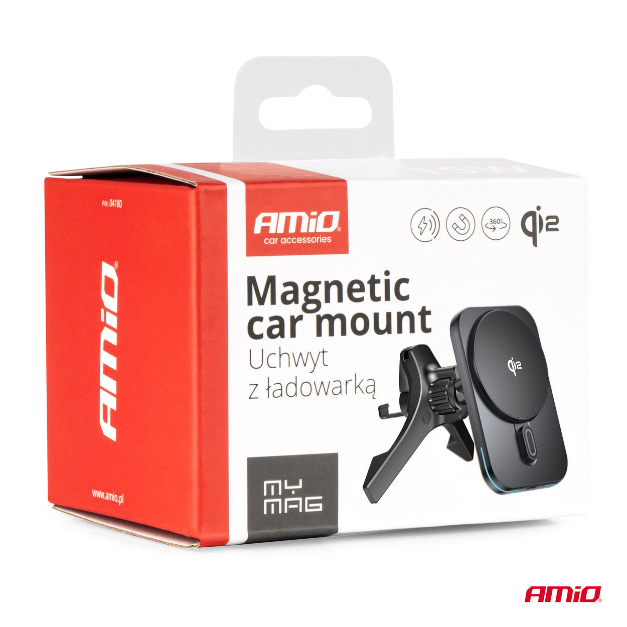 Nopea magneettinen langaton auton laturi Qi2 kojelautaan, 15 W AMIO-04180
