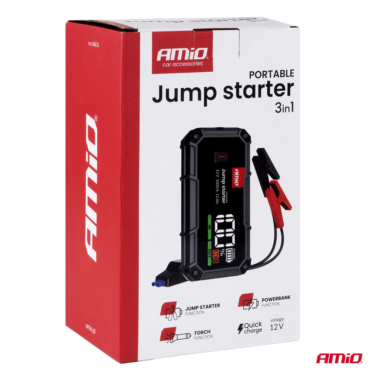Starthilfe Power Pack 3in1 12V 12Ah 1000A PRO AMIO-04676
