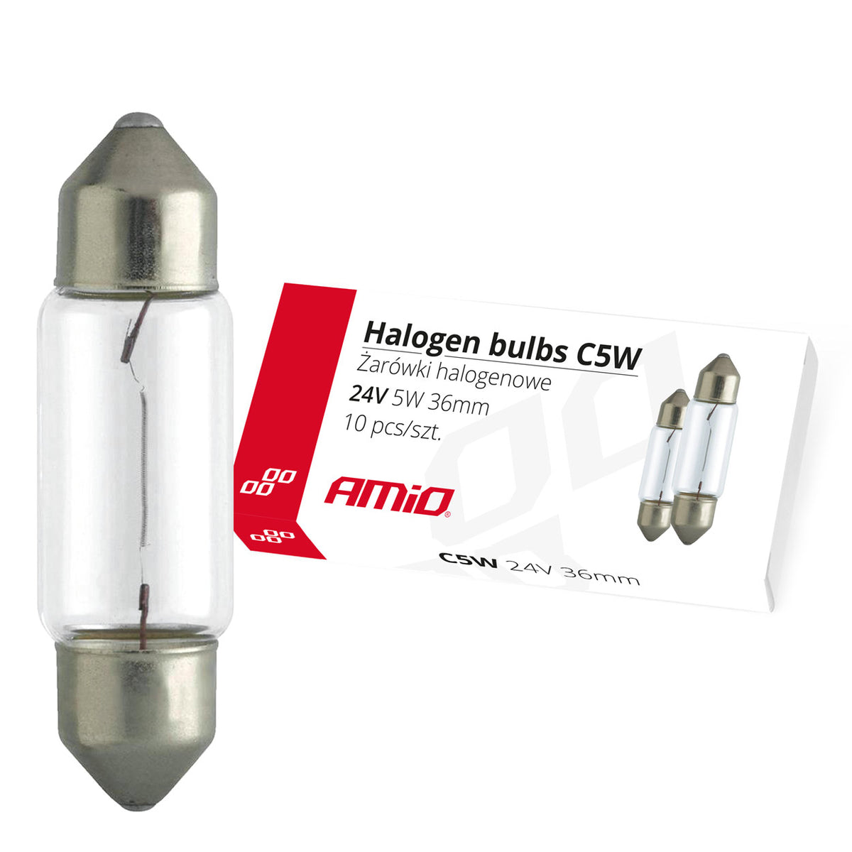 Halogeenipolttimo C5W-Feston 36 mm 24 V 10 kpl