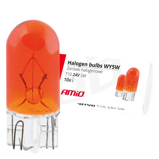 Halogeenipolttimo WY5W T10 5W W2.1X9.5d oranssi 24V 10 kpl