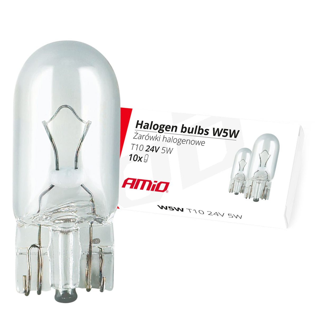 Halogeenipolttimo W5W T10 5W W2.1x9.5d 24V 10 kpl