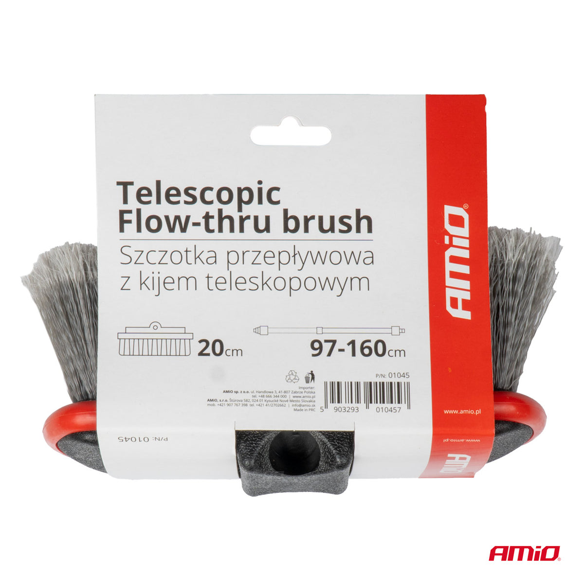 Teleskooppinen Autonpesuharja Vesiliitännällä 97–160 cm Amio