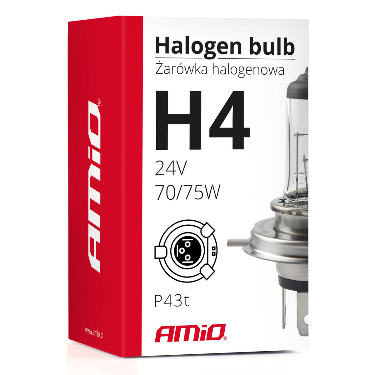 Halogeenipolttimo H4 24 V 75/70 W UV-suodatin (E8)