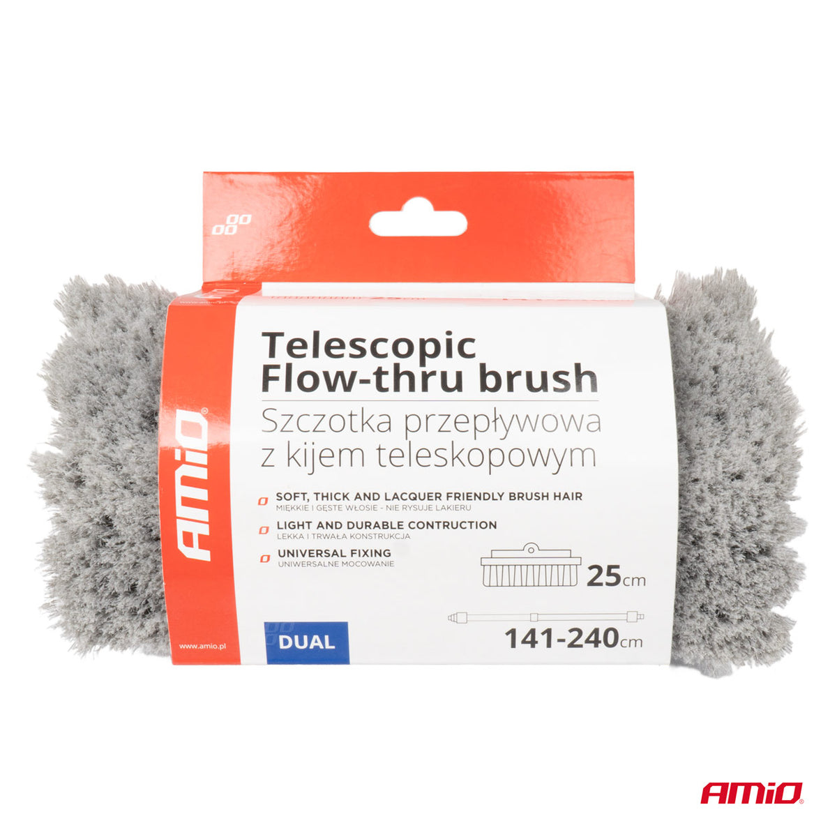 Teleskooppinen Flow-thru-harja 141-240cm AMIO-01274