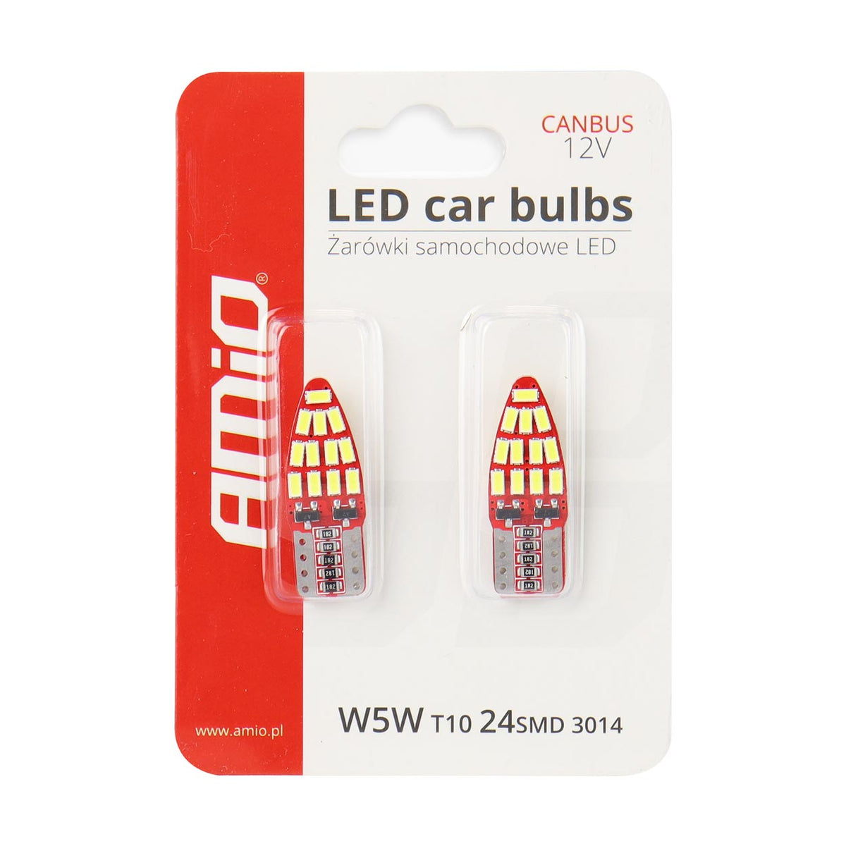 LED-polttimo CANBUS 24SMD 3014 T10e (W5W) valkoinen 12V