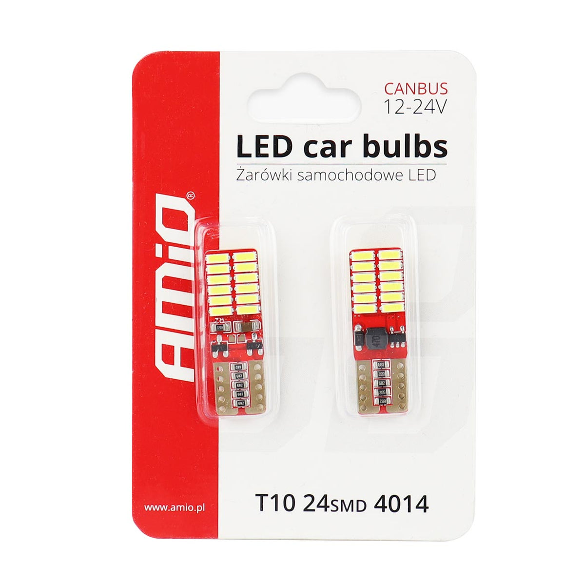 LED-polttimo CANBUS 24SMD 4014 T10 (W5W) valkoinen 12V/24V
