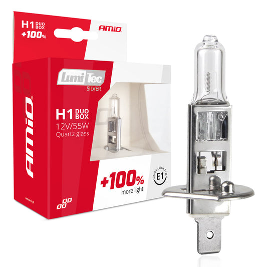 Halogeenipolttimo H1 12V 55W Lumitec Silver +100% tuplapakkaus
