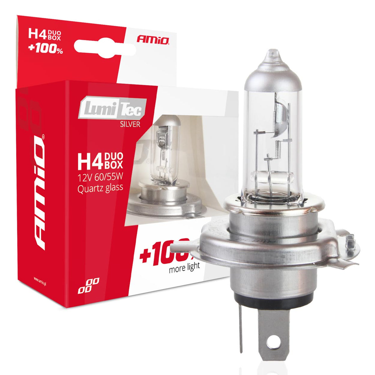 Halogeenipolttimo H4 12 V 60/55 W Lumitec Silver +100% tuplapakkaus
