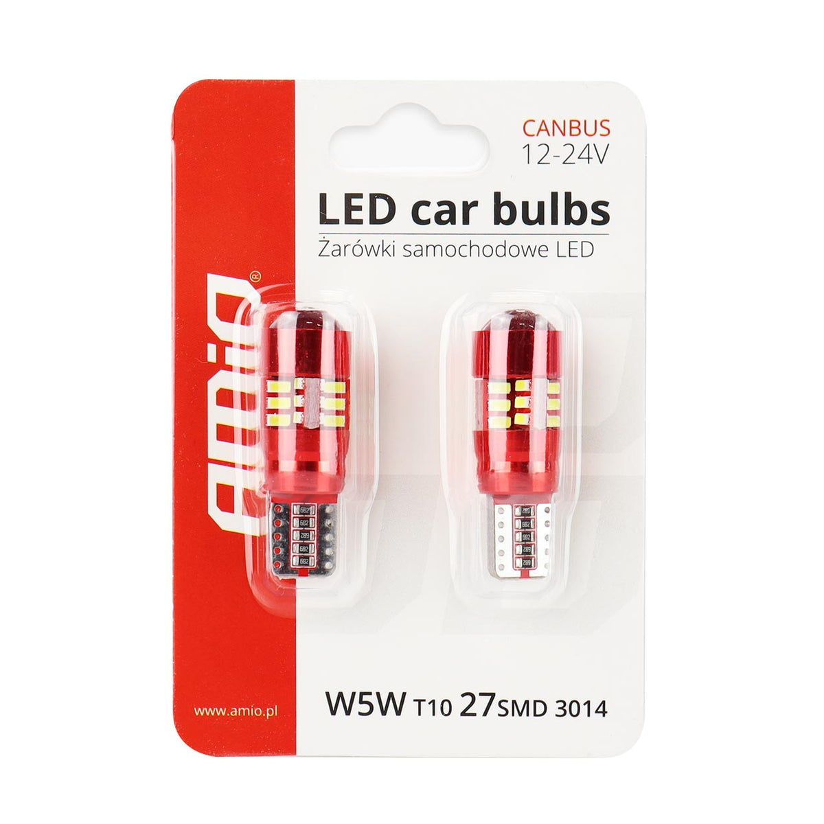 LED-polttimo CANBUS 27SMD 3014 T10 (W5W) valkoinen 12V/24V