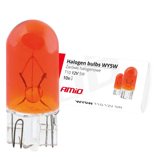Halogeenipolttimo WY5W T10 5W W2.1X9.5d oranssi 12 V 10 kpl