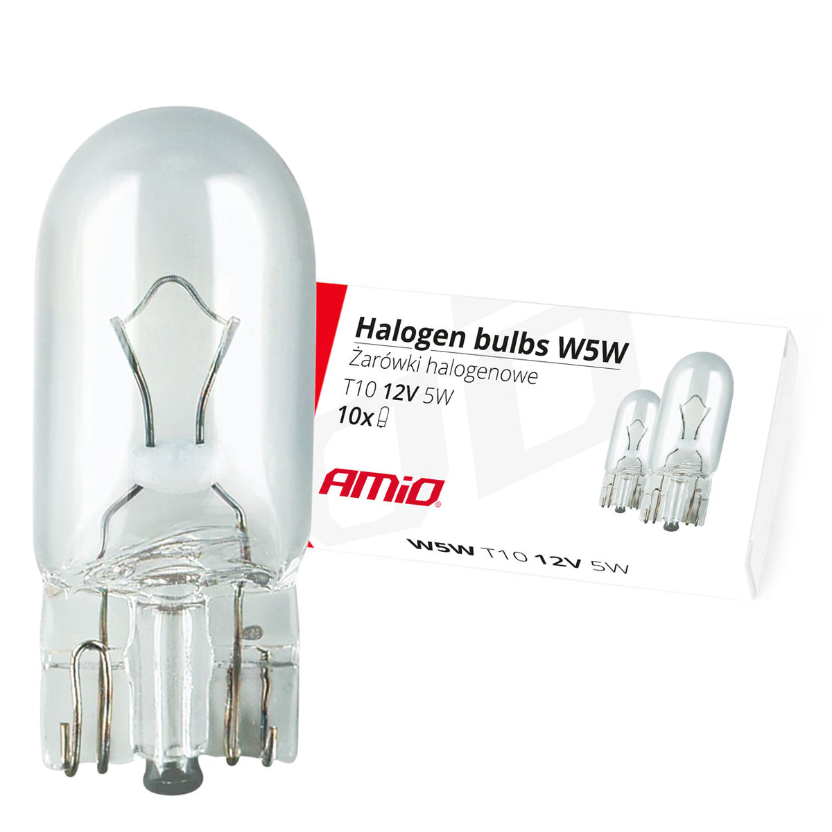 Halogeenipolttimo W5W T10 5W W2.1x9.5d 12V 10 kpl