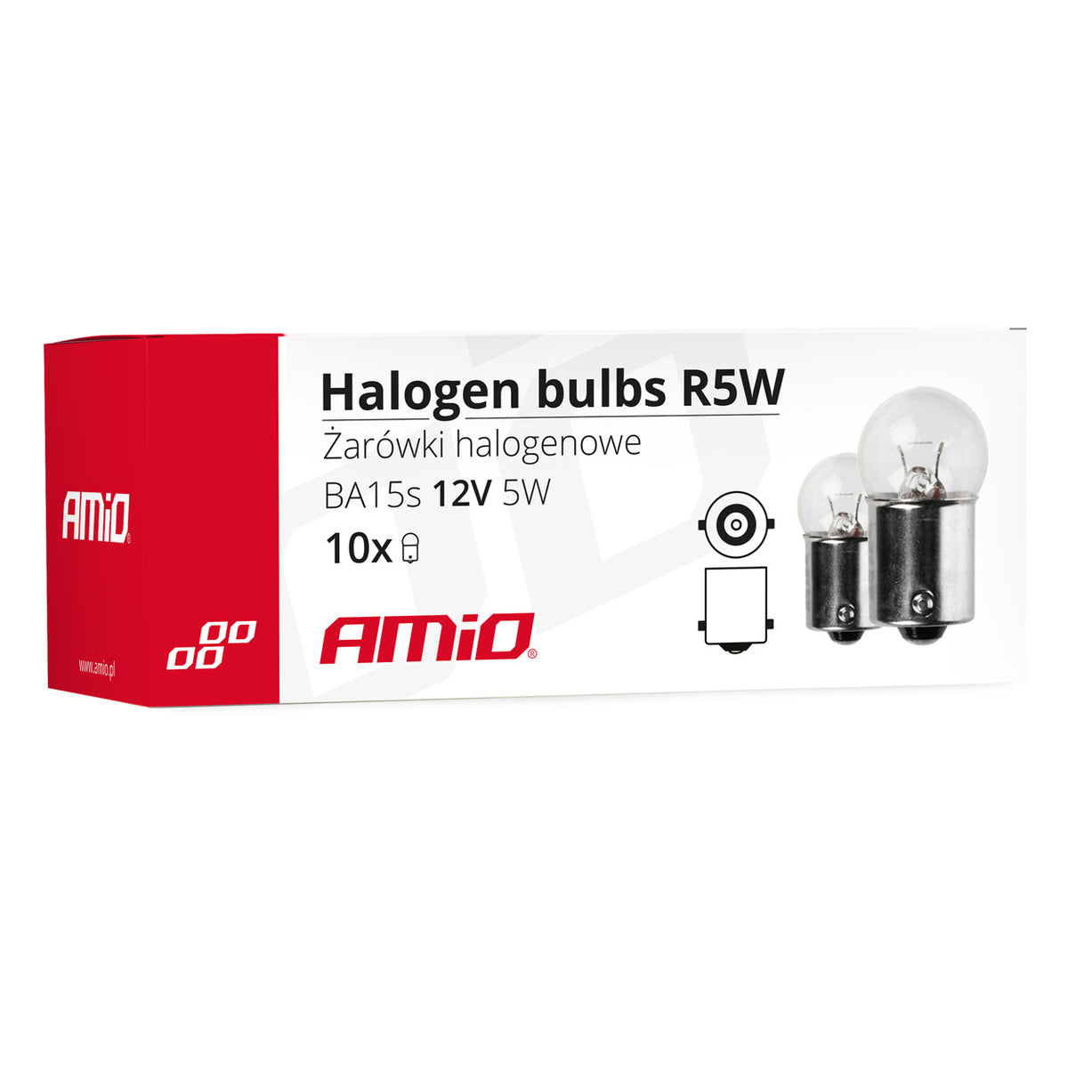 Halogeenipolttimo R5W BA15S 12 V 5 W 10 kpl