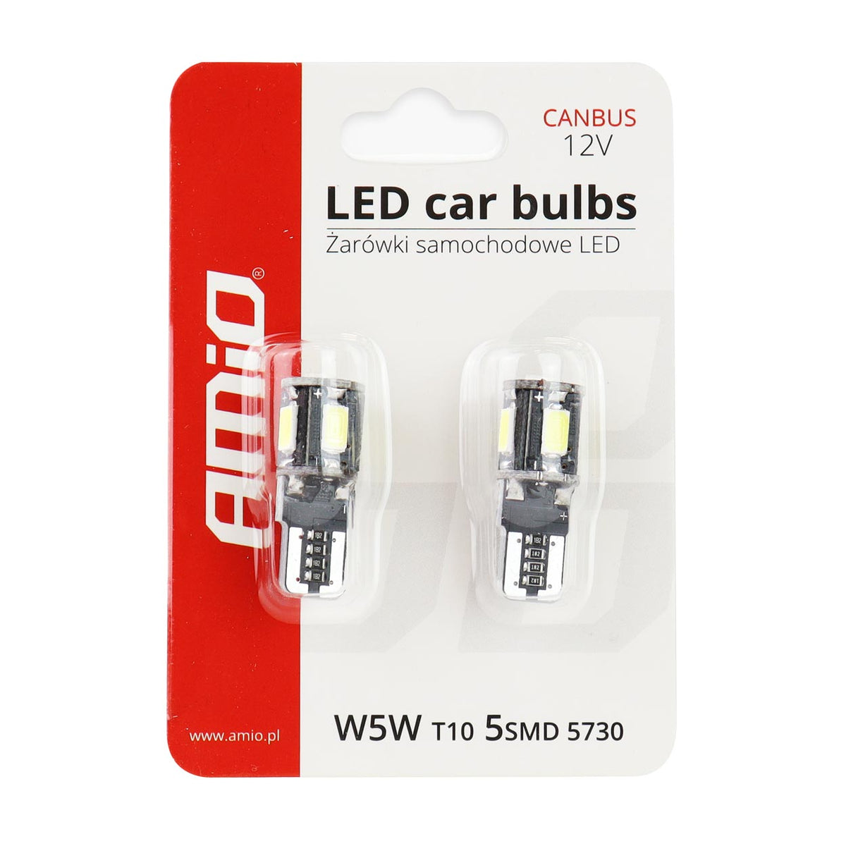 LED-polttimo CANBUS 5SMD 5730 T10 (W5W) valkoinen
