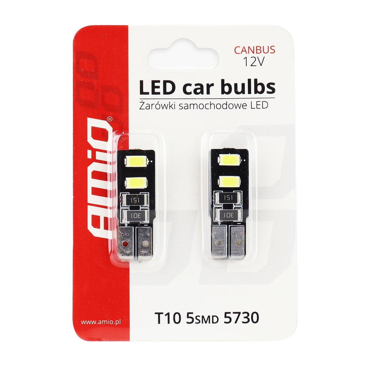 LED-polttimo CANBUS 4SMD 5730 T10 (W5W) valkoinen
