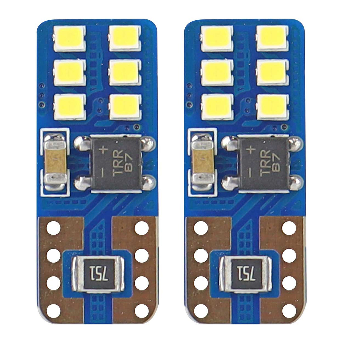 LED-polttimo CANBUS 12 SMD UltraBright T10 (W5W) valkoinen 12V/24V