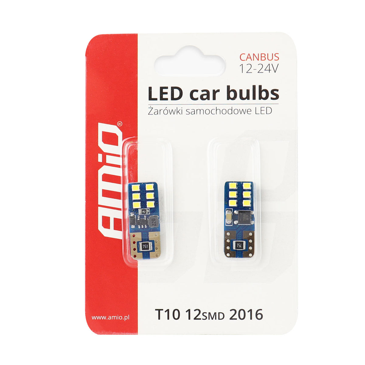 LED-polttimo CANBUS 12 SMD UltraBright T10 (W5W) valkoinen 12V/24V