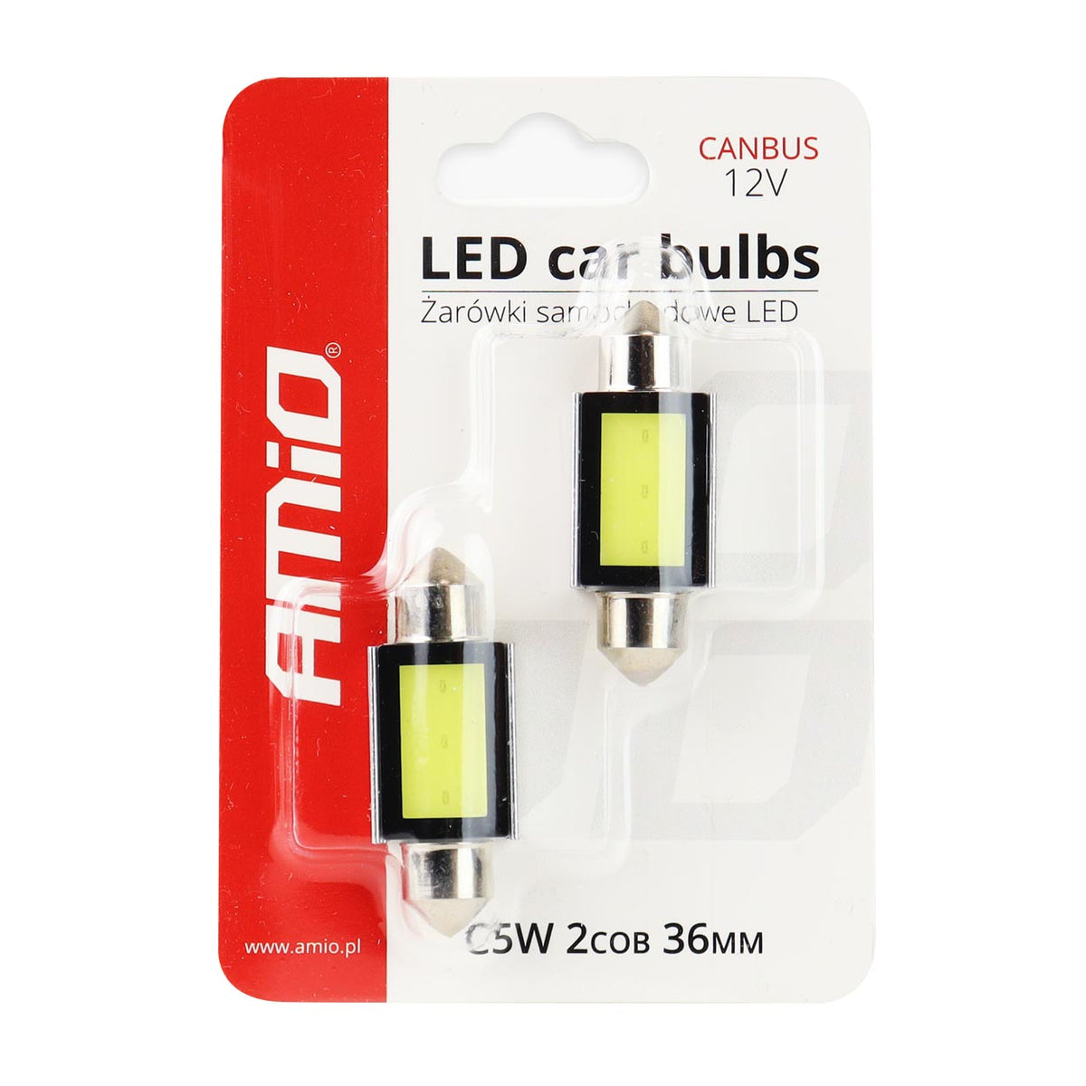 LED-polttimo CANBUS COB3 Festoon C5W/C10W/C3W 36mm valkoinen 12V