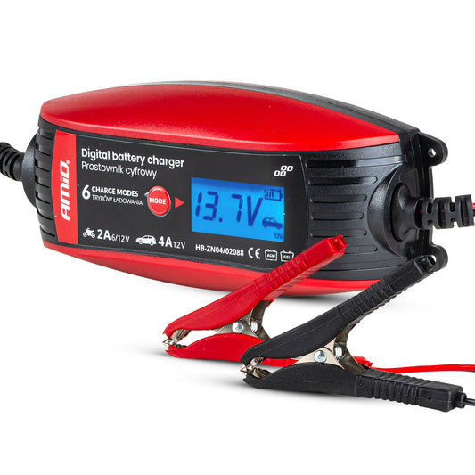 AMiO Digitaalinen akkulaturi 6V/12V - 2A/4A - DVL DBC-4A