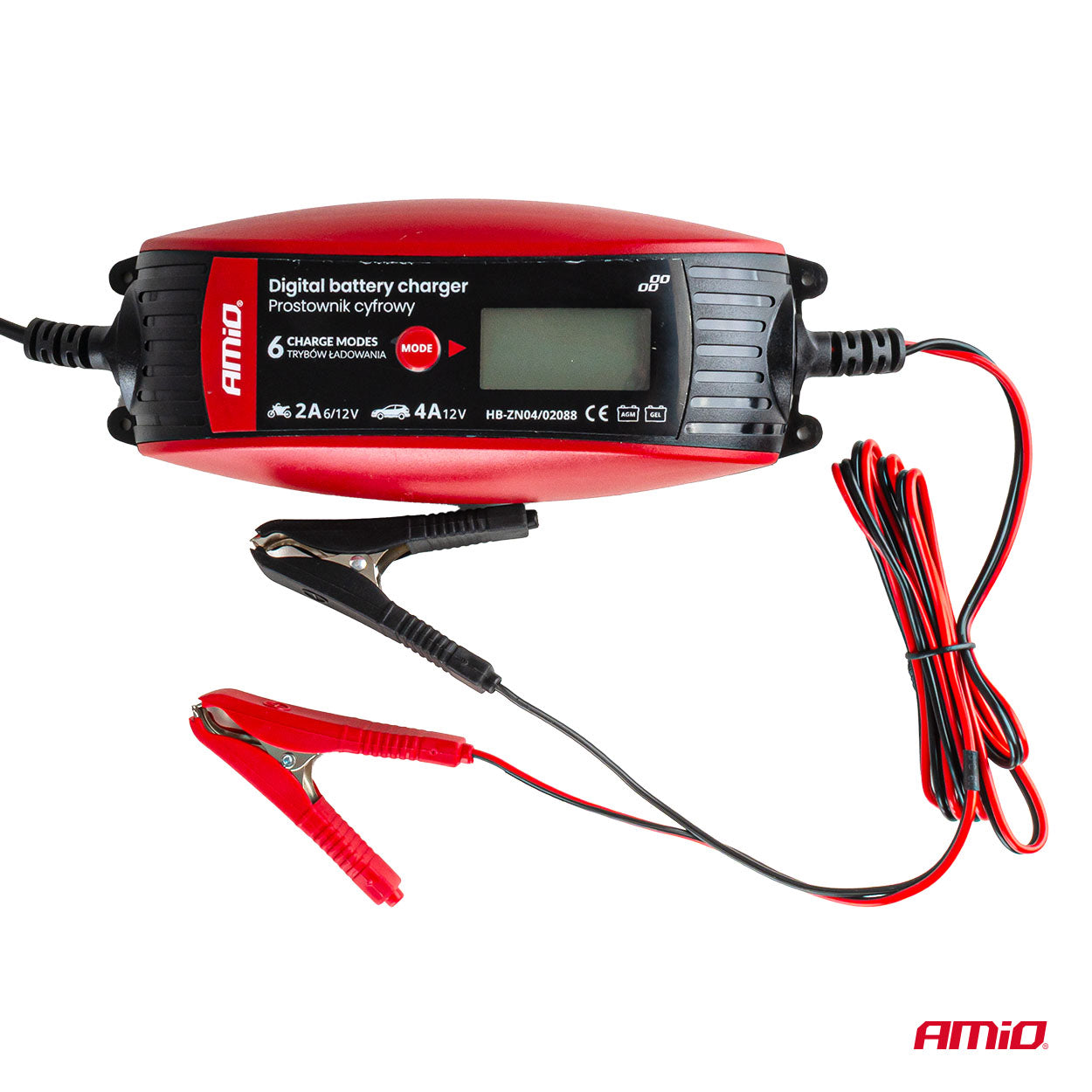 AMiO Digitaalinen akkulaturi 6V/12V - 2A/4A - DVL DBC-4A