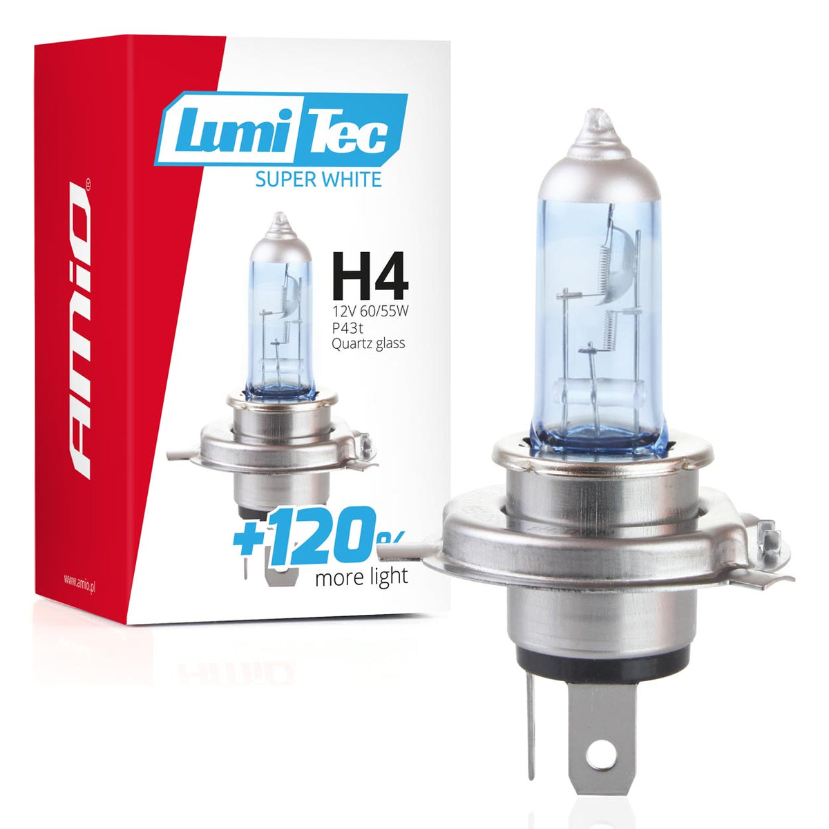 Halogeenipolttimo H4 12 V 60/55 W Lumitec Super White +120%