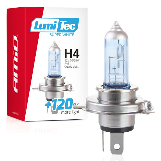 Halogeenipolttimo H4 12 V 60/55 W Lumitec Super White +120%