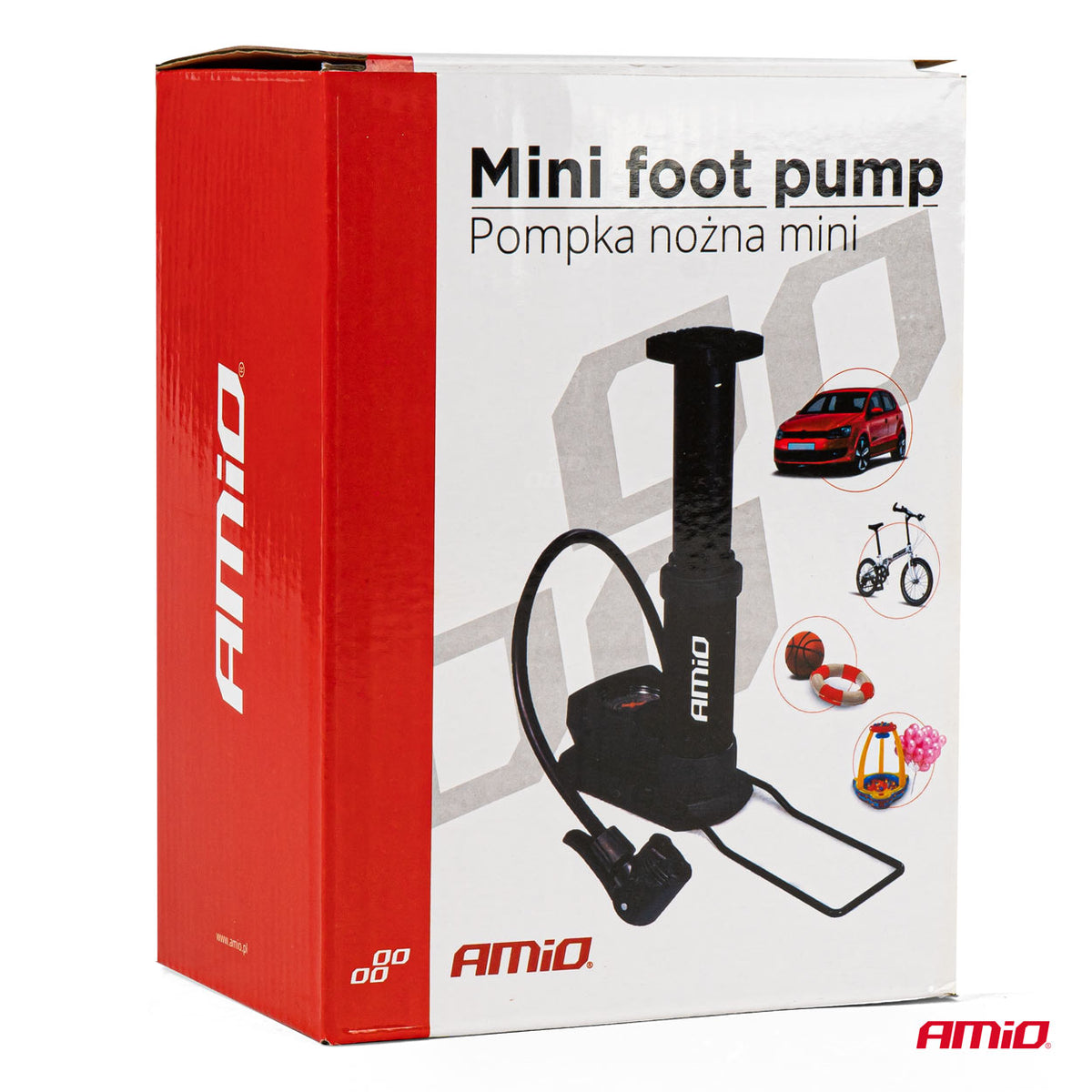 MINI PU03 metallinen jalkapumppu manometrilla
