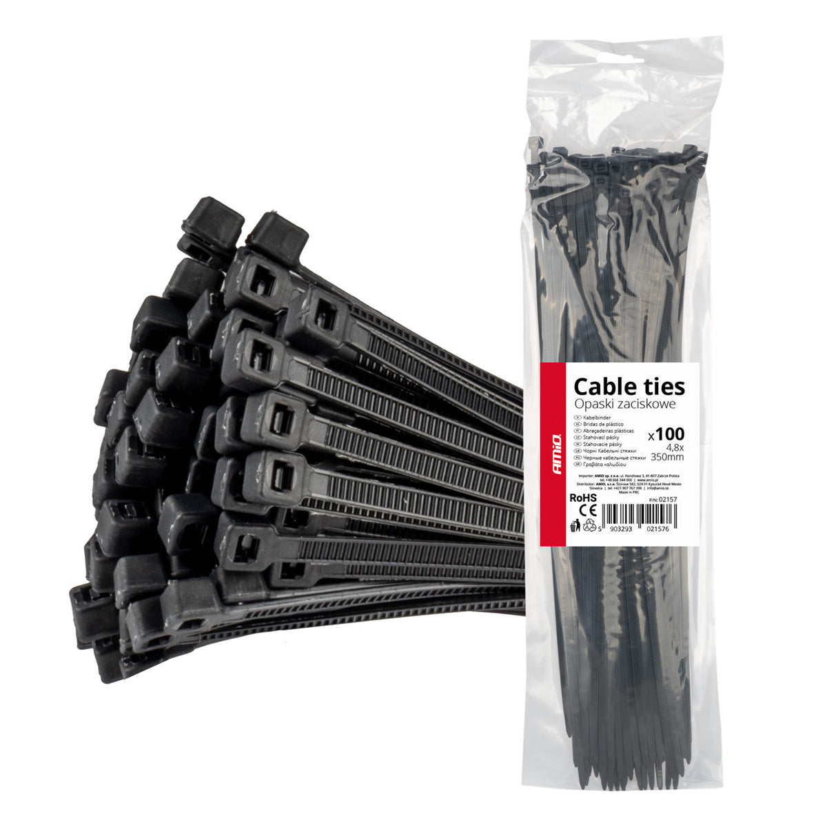 Nippusiteet musta 4,8x350mm - 100 kpl