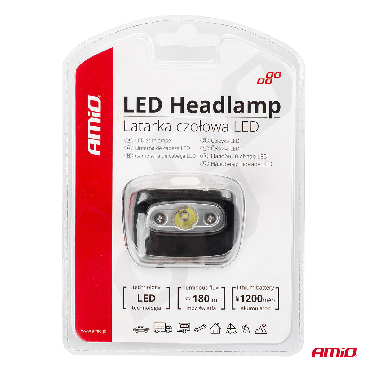 LED-otsalamppu 3W ladattava 1200mA 180 lm IPX4