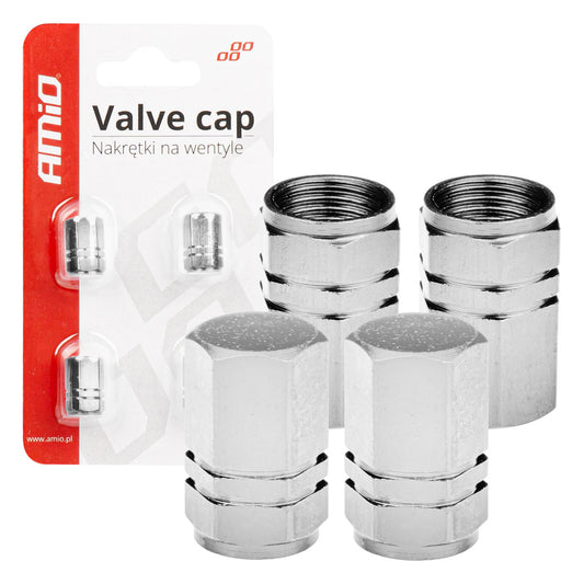 Alumiiniset venttiilihatut hopea 4 kpl