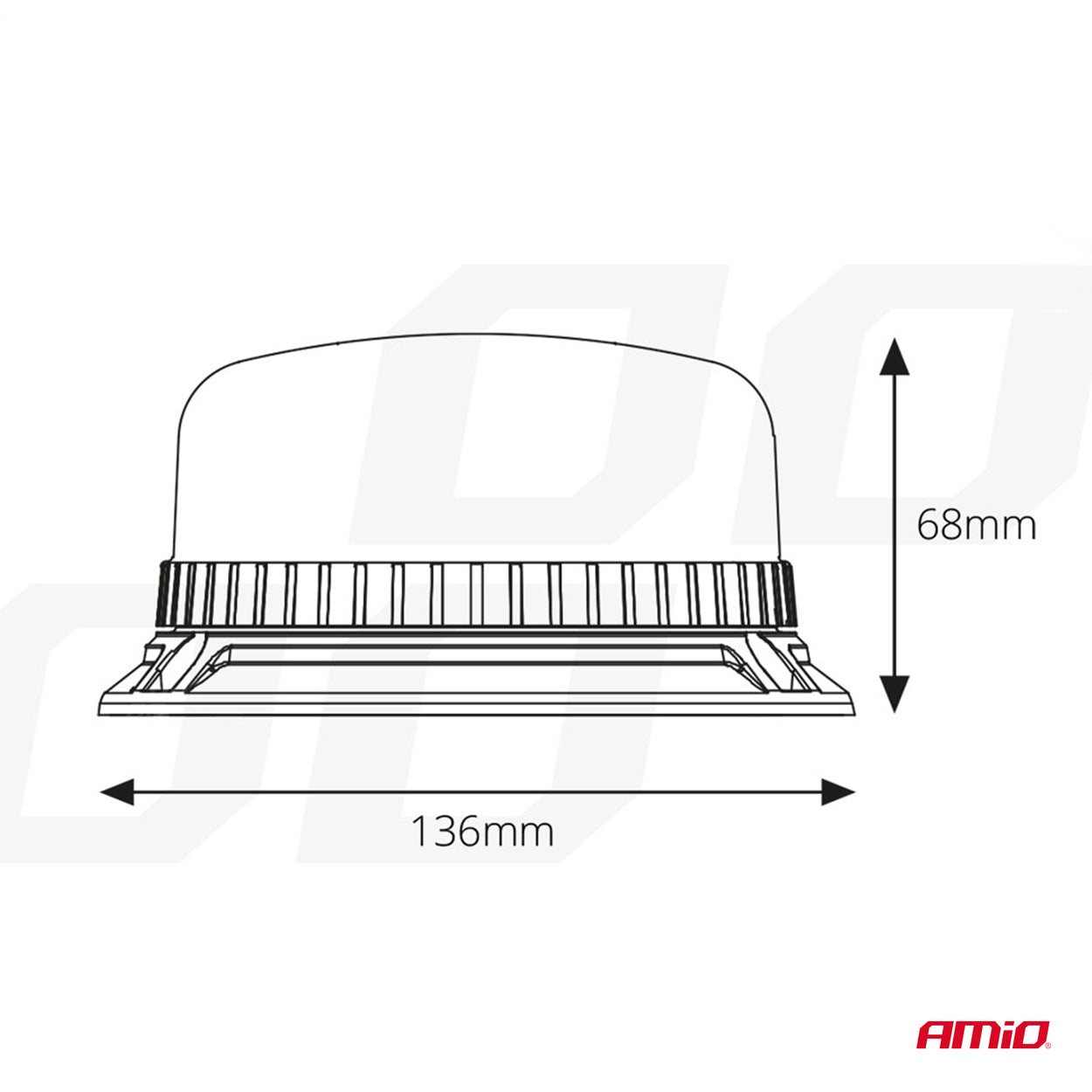 LED-varoitusvalo R65 R10 12V 24V W03b AMIO-02296