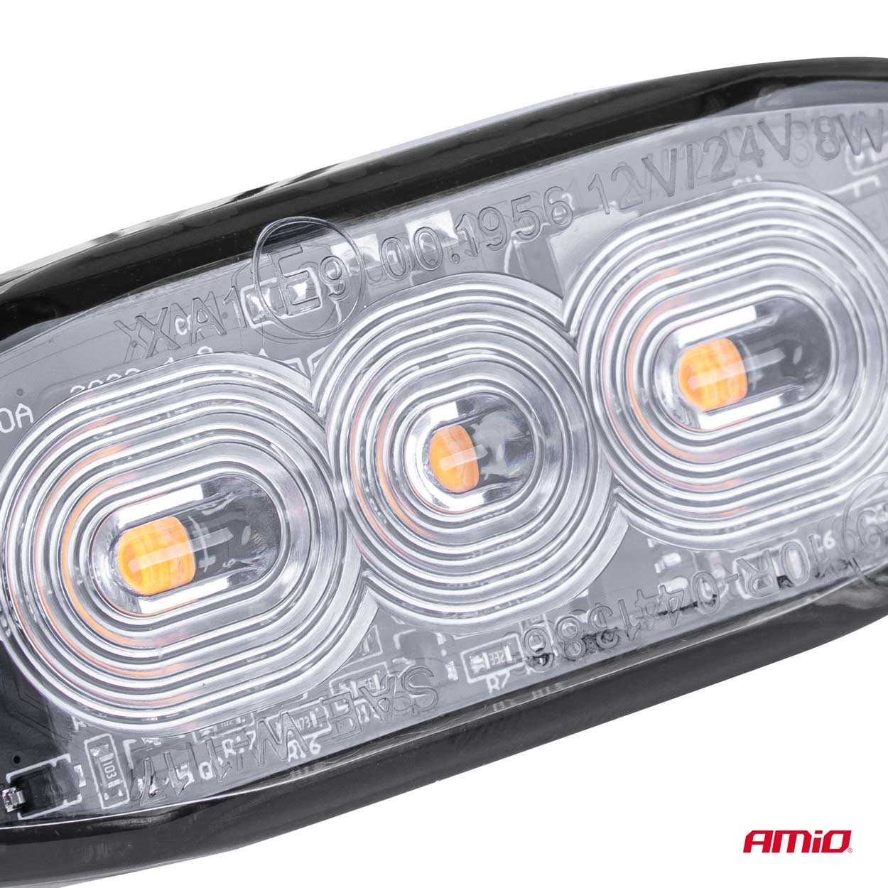 Matalaprofiilinen vilkkuvalo 3x3W LED R65 R10 12/24V IP67