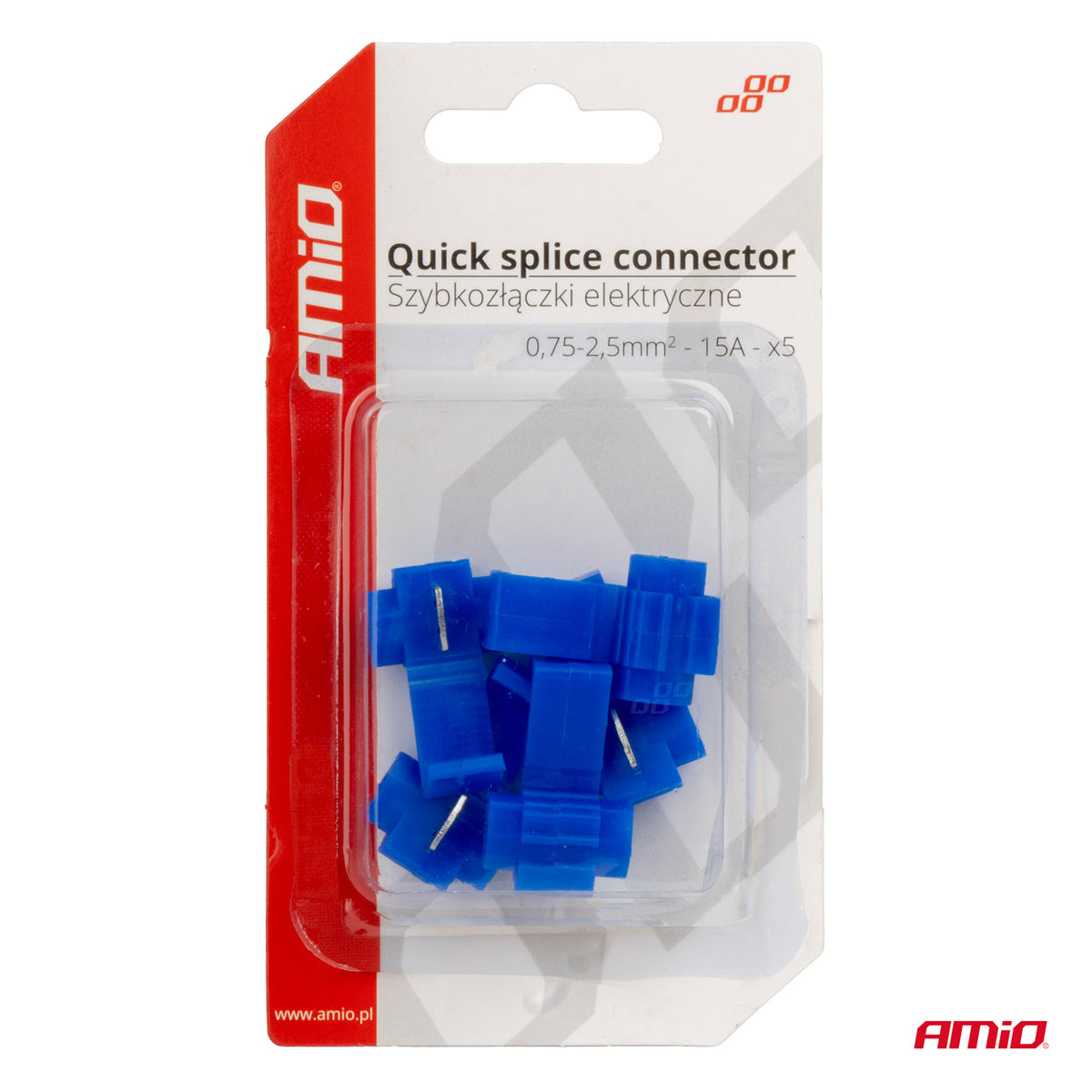 Sähköliittimet pikakytkentä 0,75-2,5 mm² 15A 5 kpl blister