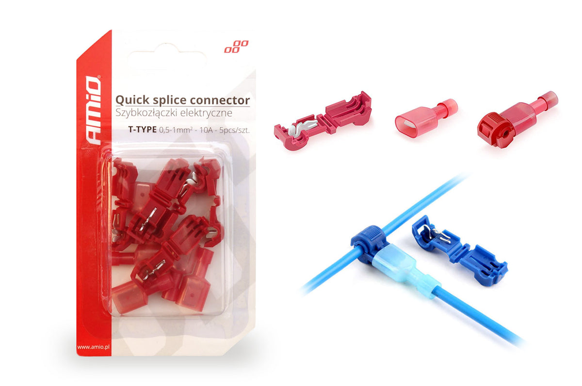 Sähköliittimet T-tyyppi 0,5-1mm² 10A 5 kpl blister