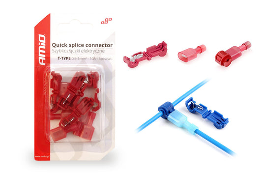 Sähköliittimet T-tyyppi 0,5-1mm² 10A 5 kpl blister