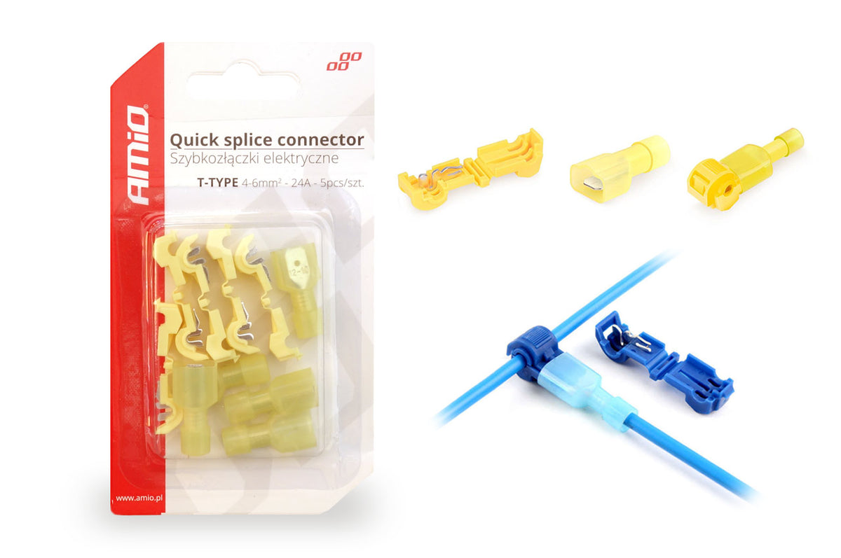 Sähköliittimet pikaliitin T-tyyppi 0,4-6 mm² 24A 5 kpl blister