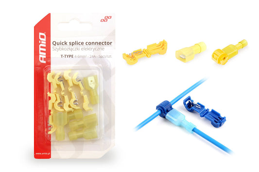Sähköliittimet pikaliitin T-tyyppi 0,4-6 mm² 24A 5 kpl blister