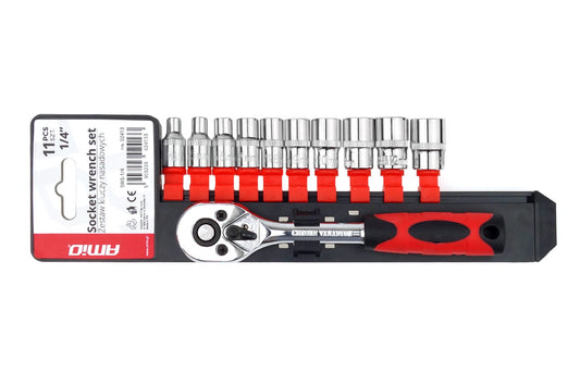 Hylsyavainsarja 11-osainen 1/4" 4-13 mm