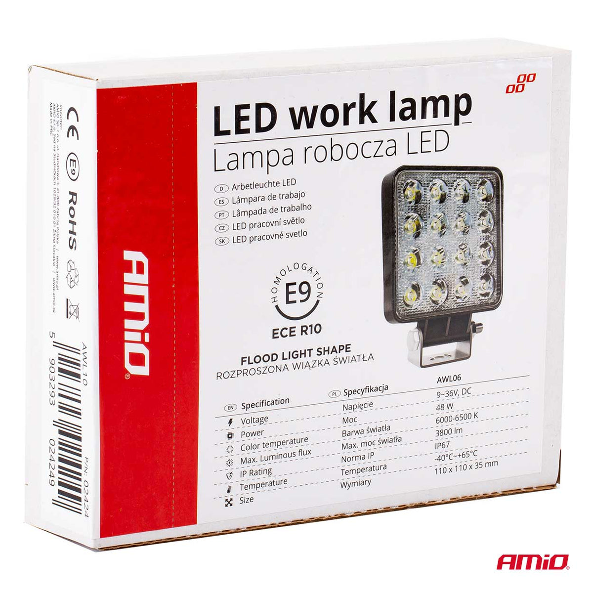 Työvalo AWL10 16LED Flood 9-36 V