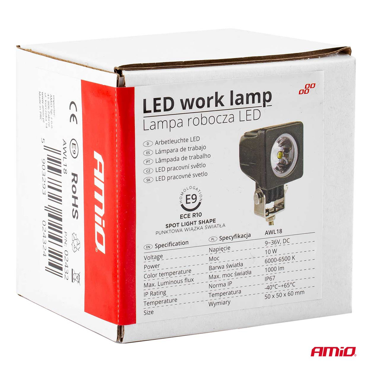 Työvalo AWL18 1LED HP Spot 9-36 V