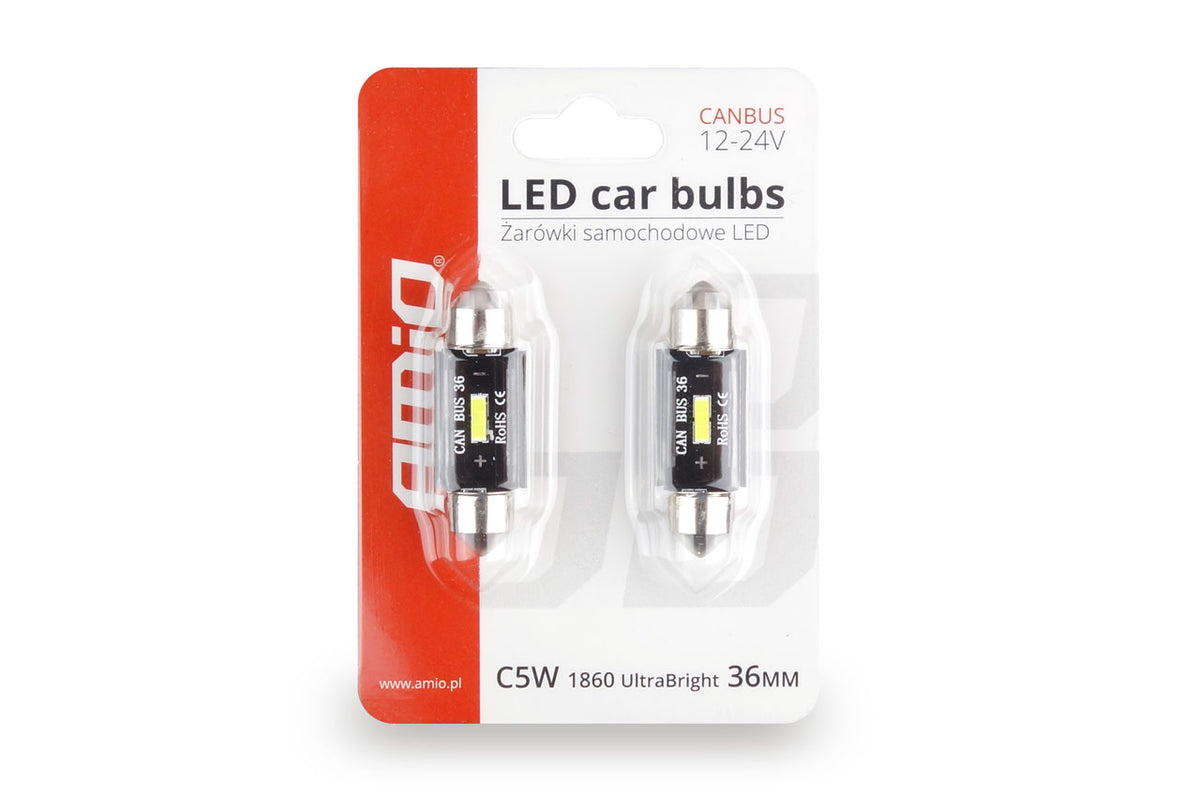 LED CANBUS 1860 1SMD UltraBright Festoon C5W/C10W/C3W 36mm valkoinen 12V/24V