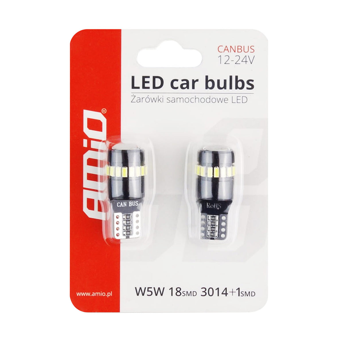 LED-polttimo CANBUS 18SMD 3014 + 1SMD T10 W5W valkoinen 12V/24V