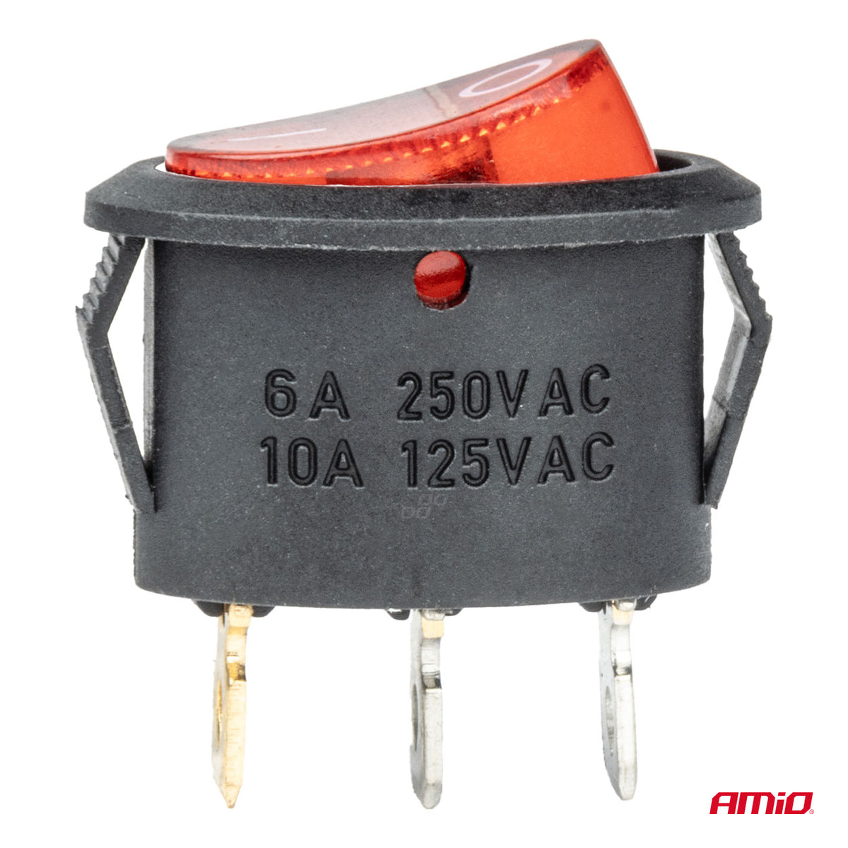 Soikea kytkin 12 V/230 V (punaisella valolla) BU01