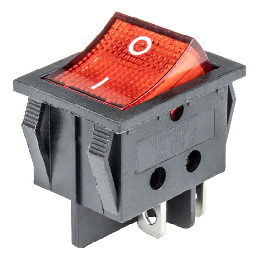 Suorakulmainen kytkin 12 V/230 V (punaisella valolla) BU02