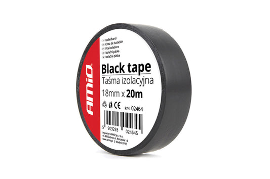 Eristysteippi, musta 18mm x 20m (1 kpl)